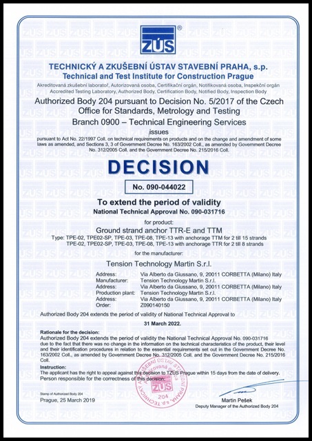 Certificazioni_TZUS NATIONAL TECHNICAL APPROVAL 090-044022